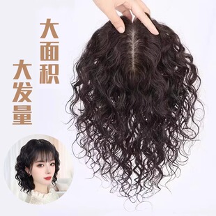 假发片女头顶补发片羊毛卷自然仿真发轻薄遮白发蓬松增量小卷发