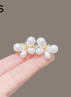 妃晟弹簧夹合金日韩珍珠蝴蝶发夹