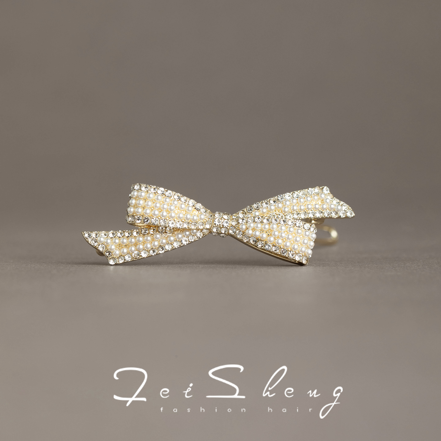 妃晟侧边夹合金蝴蝶结发卡