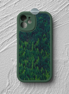静谧森林~绿色创意插画iPhone17promax苹果14手机壳nova13小米15华为pura80软mate60适用oppo荣耀小羊皮vivo2