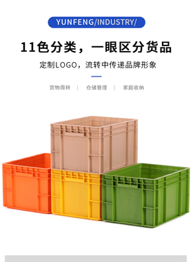 周转箱长方形中号塑料加厚工业风收纳储物中转物流箱物料分类6003