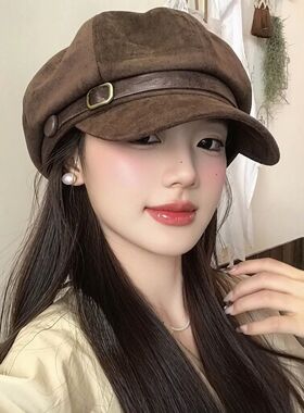 美拉德秋冬贝雷帽女显脸小