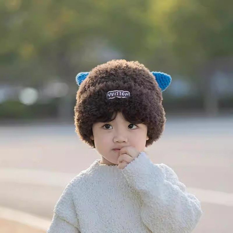 儿童帽子2025冬季新款毛绒帽男女宝宝舒适保暖可爱百搭针织护耳帽,童装/婴儿装/亲子装,帽子,淘宝优惠券,粉丝福利购,淘宝优惠卷