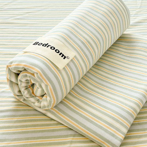 A类母婴级超软水洗棉床单单件条纹格子学生宿舍被单枕头套三件套