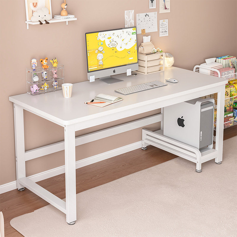 床边电脑桌台式可放主机家用办公桌小户型学生书桌实木儿童学习桌