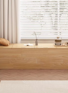 飘窗柜储物柜实木夹缝杂物收纳地柜松木柜子榻榻米床边卧室侧边柜