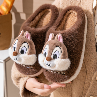 奇奇蒂蒂棉拖鞋男生家居室内防滑防臭保暖冬季厚底情侣家用毛绒拖