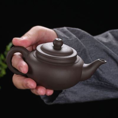 紫砂壶茶壶单人功夫茶具套装紫泥壶家用泡茶具大容量井兰壶茶杯