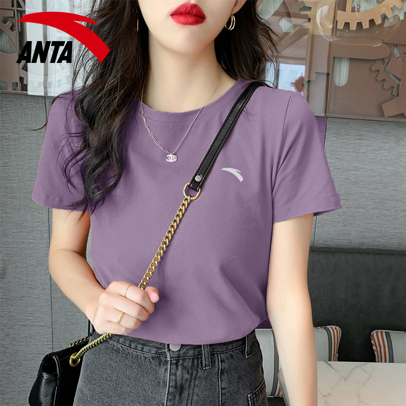 安踏短袖女冰丝速干T恤透气百搭