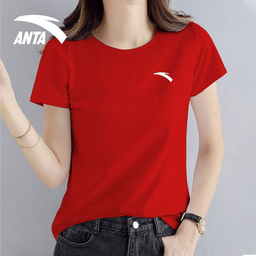 安踏女2022夏季新款宽松圆领短袖