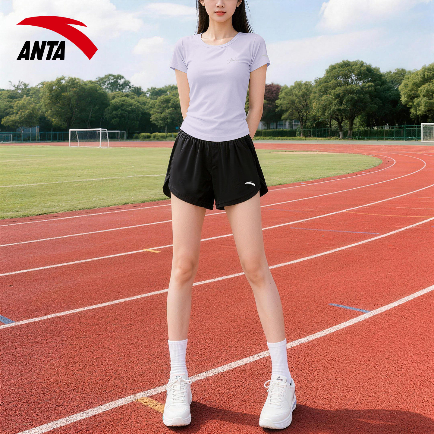 安踏运动套装女冰丝速干透气跑步图片