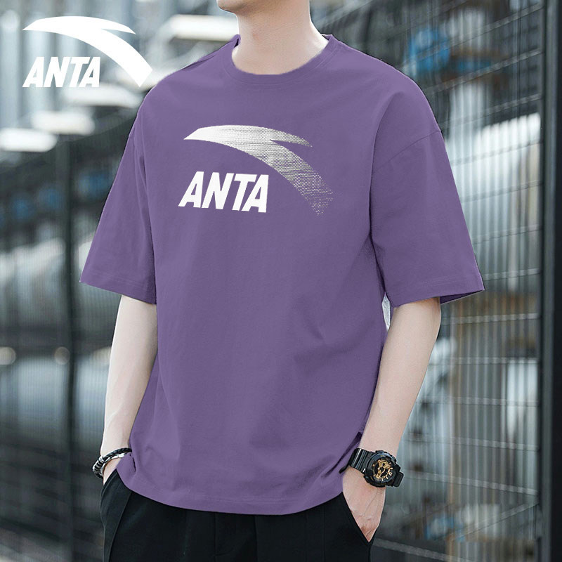 安踏短袖t恤男2025夏季新款圆领休闲半袖宽松潮流百搭透气运动服