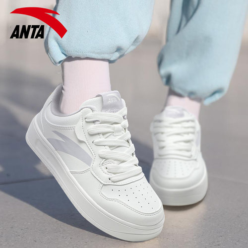 百搭安踏小白鞋防水厚底低帮女
