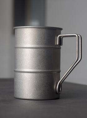 秋和岚匠 复古野营露营不锈钢杯子户外咖啡杯水杯做旧银灰色餐具