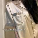 送女生姐妹女友礼物夏季冰丝绸短袖kitty烫钻睡衣女家居服礼盒装