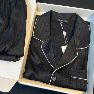 送男生男友七夕禮物定制刺繡春秋夏季 家居服禮盒裝 冰絲綢睡衣男士