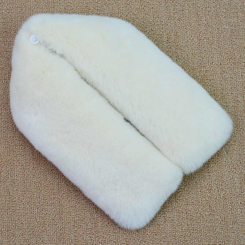真獭兔毛大方领保暖小弧度衣领子