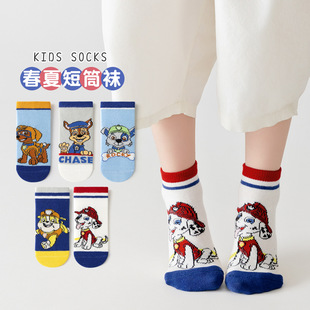 春夏男童袜子纯棉薄款可爱小狗儿童袜子宝宝短袜男女童袜夏季棉袜