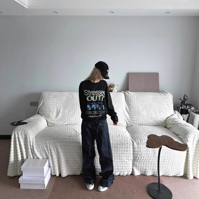 美式复古做旧字母秋季新款宽松纯棉长袖T恤女上衣