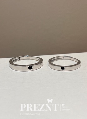 「四叶序」S925银四叶草情侣戒指2025年新款女高级感轻奢小众对戒