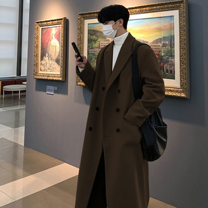 毛呢大衣男加厚过膝潮流高级感韩版中长款呢子大衣羊绒外套秋冬季