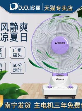 多丽小台扇家用电风扇迷你摇头台式大风力定时学生FT1-25A