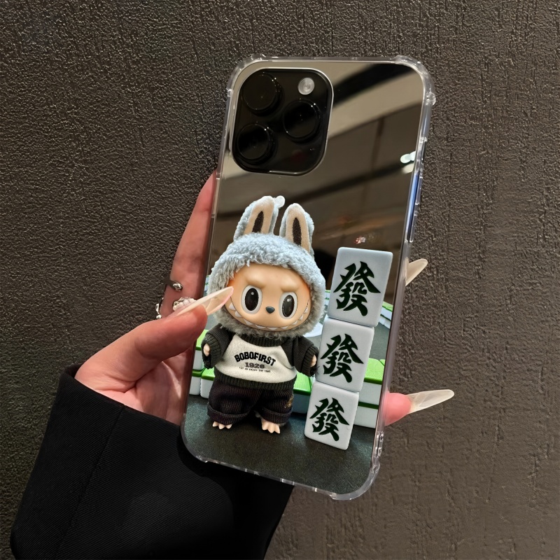 麻将发财labubu适用小米14/15Ultra手机壳13pro镜面civi5/4/3卡通12Tpro创意Mi11/10青春版简约mix4/3男15女