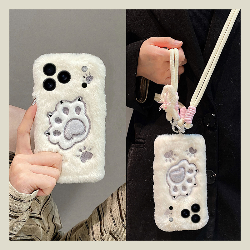 适用oppok12pro手机壳k12plus斜挎K11Pro毛绒k10/K9S带挂绳k7x毛茸茸k5/k3女K10活力版可爱k9pro新款k1保护套