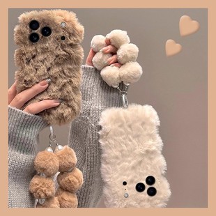 p70秋冬mate60 40链条p50e p40pro 纯色毛绒适用华为Pura80Pro手机壳mate70pro冬季 绒毛p30简约女新款 p60