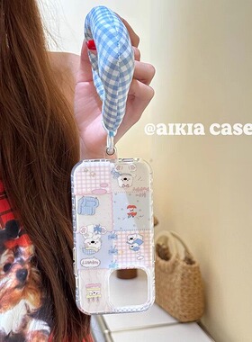 可爱西高地拼图插画适用小米17promax手机壳小米14/15Ultra卡通12/13pro带挂绳civi5/4/3套Mi11/10青春版腕带