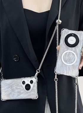 斜跨金属链条适用小米14红米note13/12手机壳红米k70/k60/k50pro磁吸note11/10带挂绳Mi13防摔12pro套k40/k30