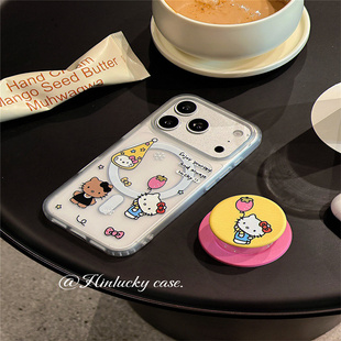 猫咪草莓气球磁吸支架荣耀500Pro手机壳荣耀400肤感磨砂荣耀300全包防摔保护套