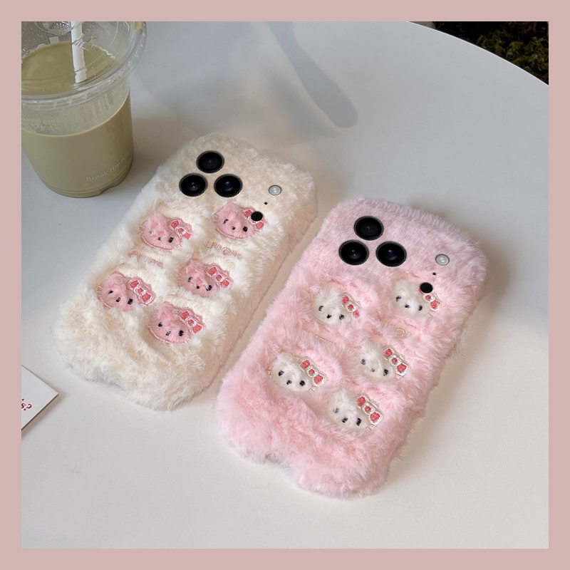 刺绣kt猫适用OPPOA5Pro秋冬手机壳A3x毛绒a98/A97新款a96/a95卡通a93s/a92s可爱a58/a575G女a56/a55闺蜜a35套