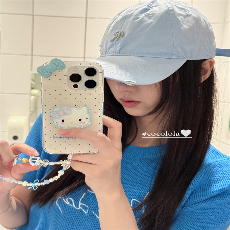 HelloKitty猫带链条适用于iQOOZ9Turbo+手机壳新款iqooz9turbo新款女全包防摔保护套Z9时尚个性