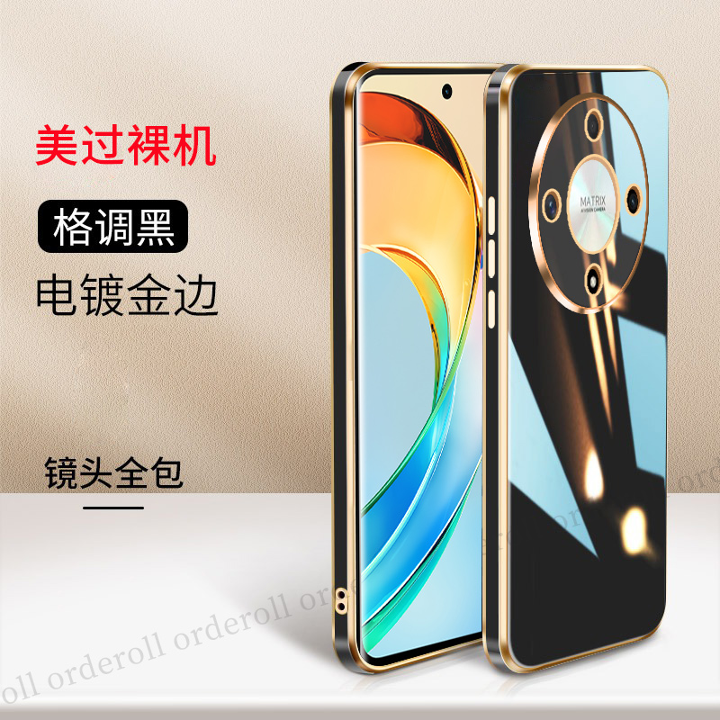 适用华为荣耀X9B手机壳ALI-NX1金边电镀硅胶honorX9B全包5G防摔B5G保护套honor男女ALINX1新款h0n0r外壳