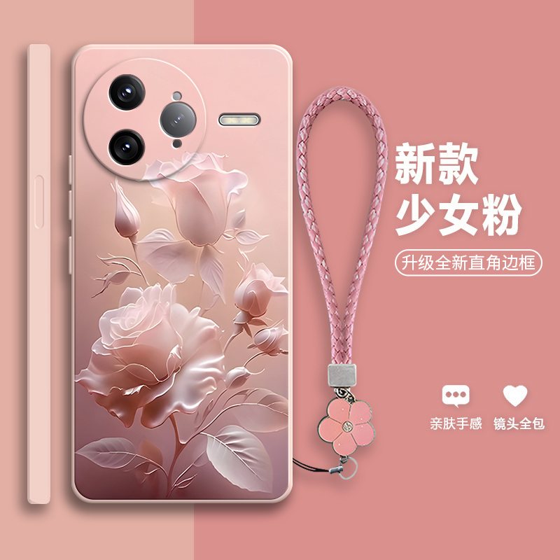 沙龙玫瑰适用红米k80pro手机壳小米RedmiK80Por硅胶全包镜头防摔保护套男女新款redmi外壳K8OPro专用p看pr0潮