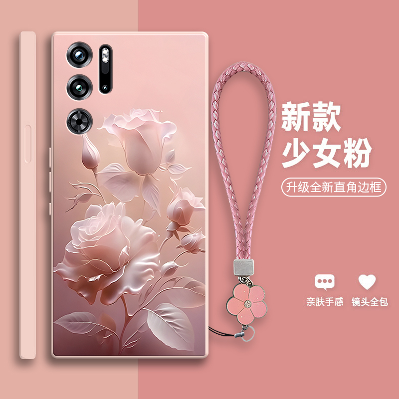 沙龙玫瑰适用红魔9pro+手机壳努比亚腾讯游戏nubia9por十proplus5G硅胶全包防摔保护套男女新款九pr0加外壳潮