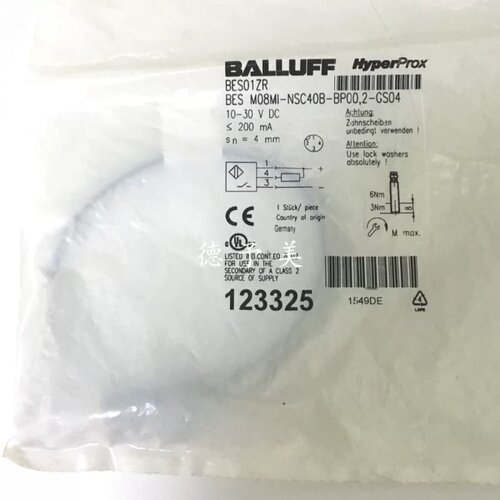 全新现货BES01ZR巴鲁夫接近感测器BES M08MI-NSC40B-BP00，2-GS04