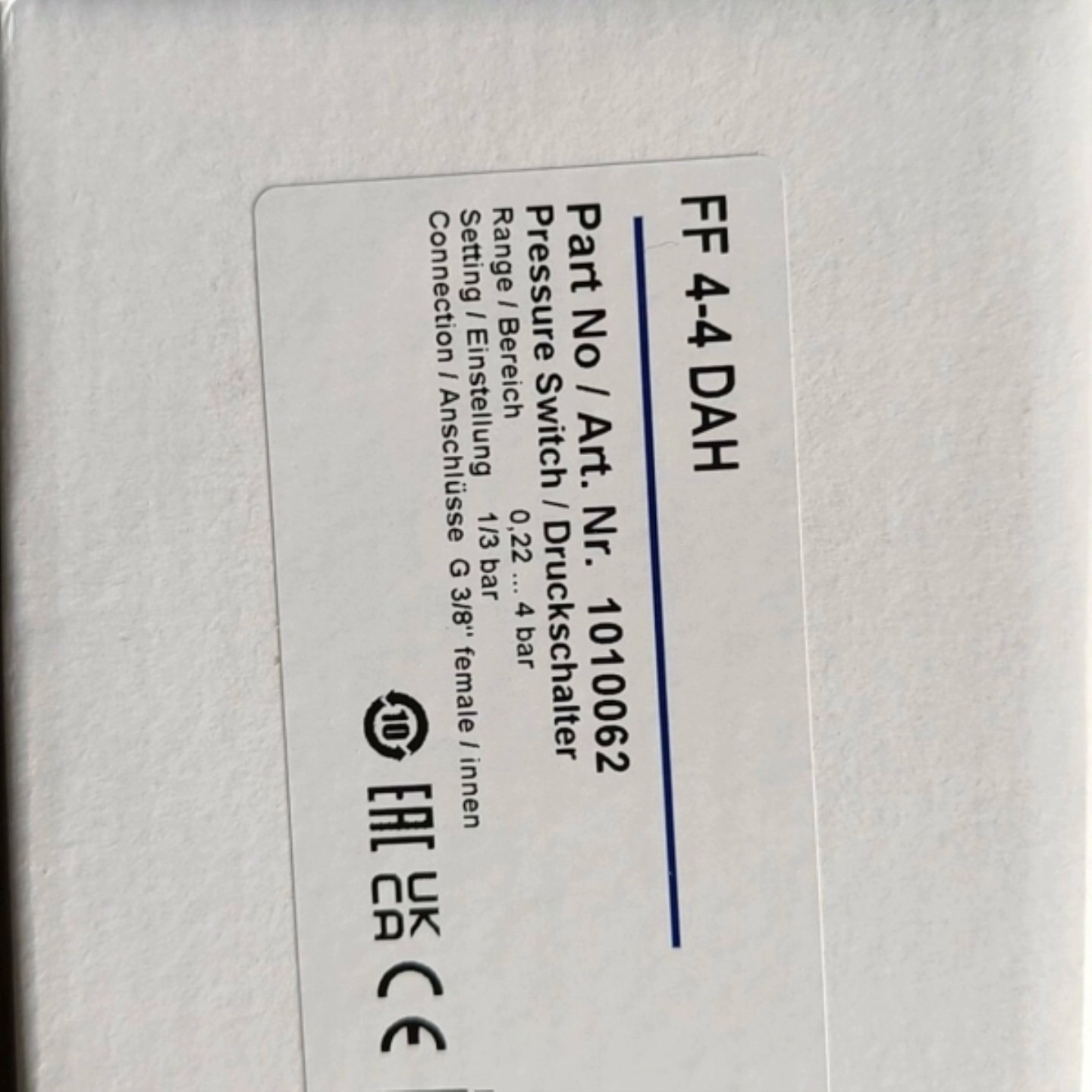 售前询价询价FF4-4DAH  压力开关