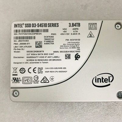 售前询价S4510 384T固态 SSDSC2KB038T8