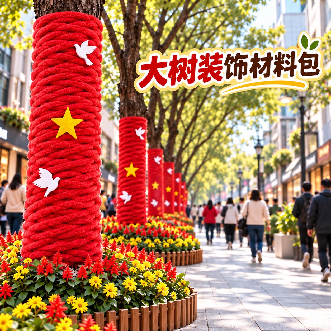 户外街道大树装饰diy材料包