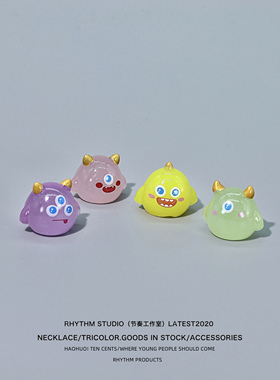 无聊了！摆一堆可爱卡通夜光小怪兽情绪治愈桌面小摆件工位装饰品