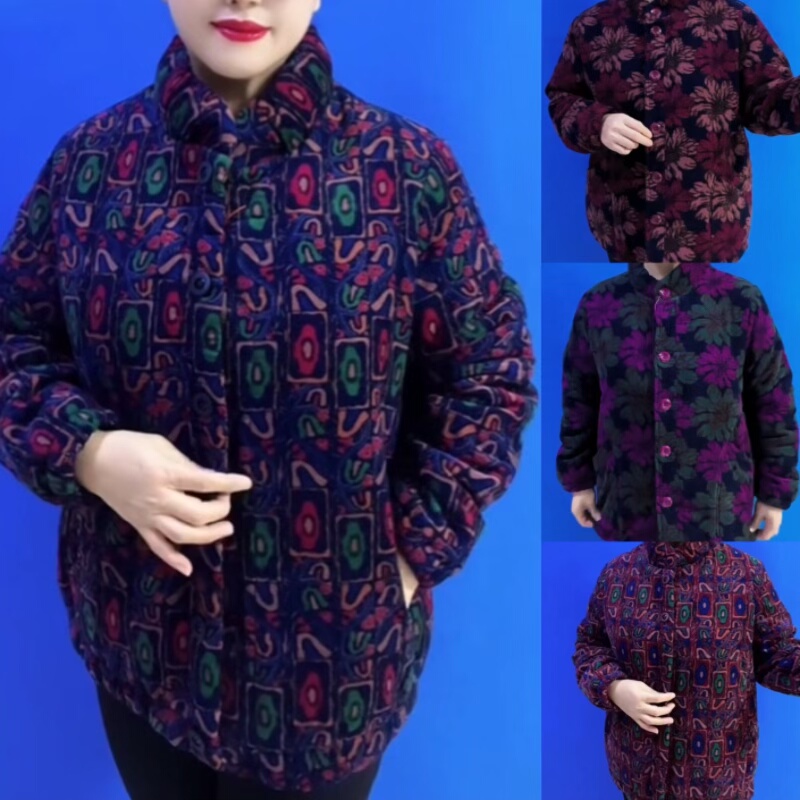 立领纯棉加绒棉袄加厚灯芯绒棉服