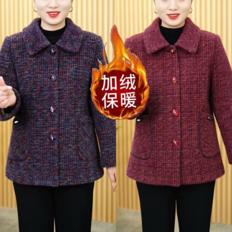 金貂绒加厚翻领外套宽松保暖棉衣