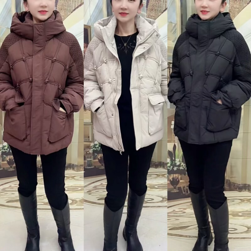 韩版洋气棉衣外套保暖棉服中长款