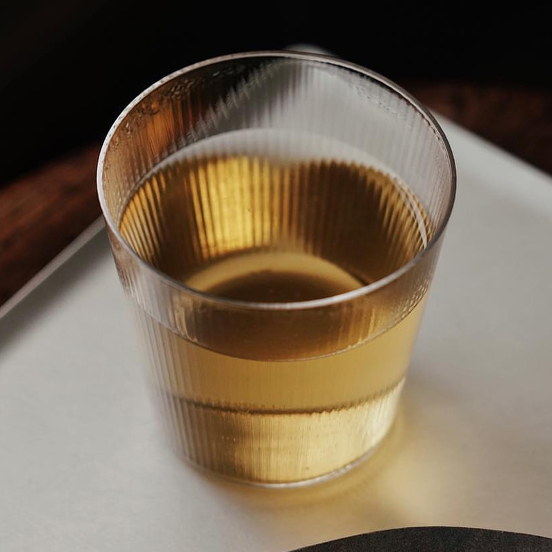 润和谷手工制轻薄刻纹独特玻璃杯