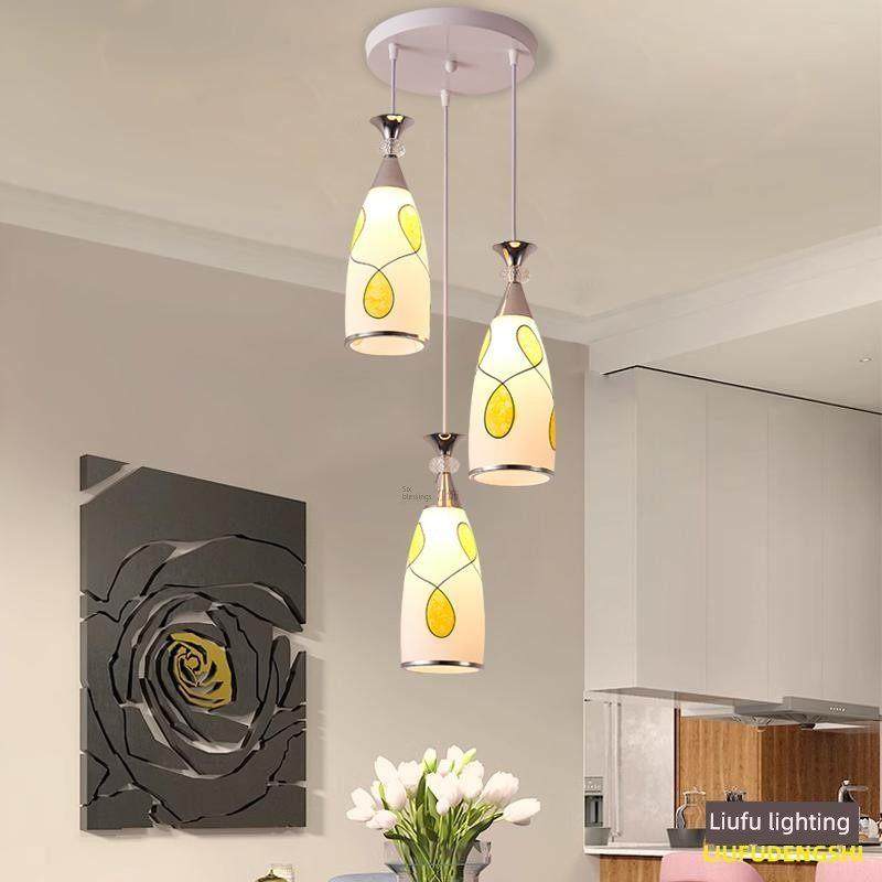 餐厅灯吊灯三头简约现代创意Led时尚餐桌餐厅酒吧大气玻璃吊灯,家装灯饰光源,餐厅吊灯,淘宝优惠券,粉丝福利购,淘宝优惠卷