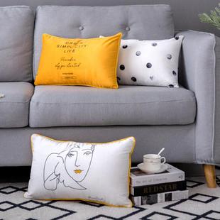 北欧定制腰枕靠背沙发抱枕靠垫客厅办公室床上长方形腰垫护腰靠枕