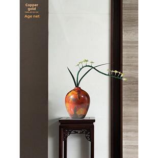 绚丽多彩的“新中国风”全铜兰饰品花瓶工艺品家居装饰客厅入口装