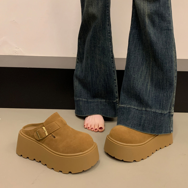 厚底勃肯鞋一脚蹬包头半拖鞋女季外穿2026新款懒人孕妇博肯0115w,女鞋,勃肯鞋/软木鞋,淘宝优惠券,粉丝福利购,淘宝优惠卷